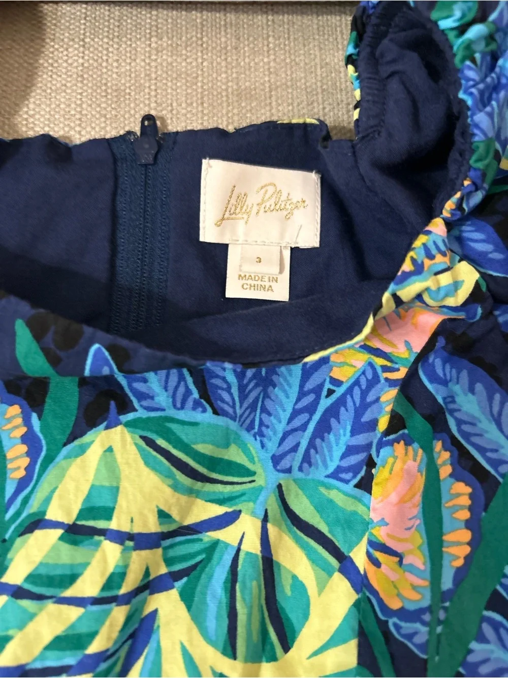 Lily Pulitzer Navy Tropical Floral Dress Toddler